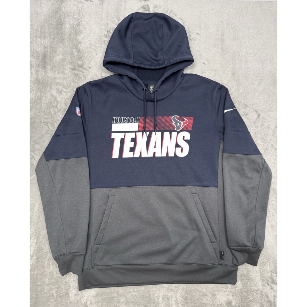 Houston Texans‎ Nike Sideline Hoodie Mens Large Blue Gray Performance Sweatshirt